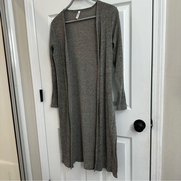 Emerald Long Sleeve Hooded Duster Cardigan olive green Size small - Picture 2 of 6